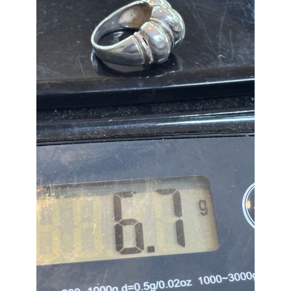 Vintage Modernist Ribbed Sterling Silver Dome Ring Size 5.5 - Picture 7 of 7